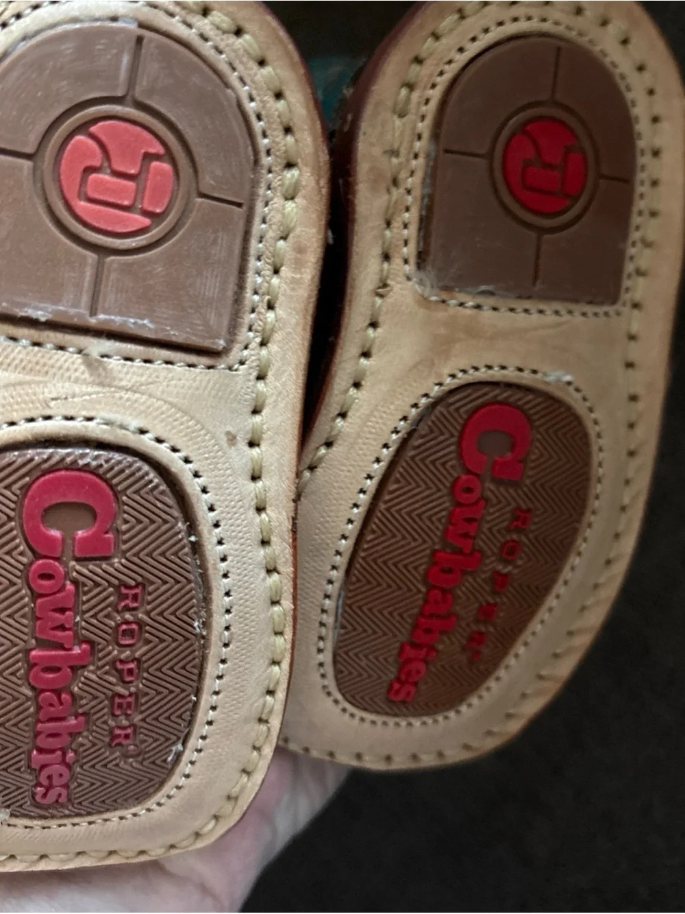 Roper Cowbabies Baby Handmade Leather Boots Rodeo Western Buffalo Size 1